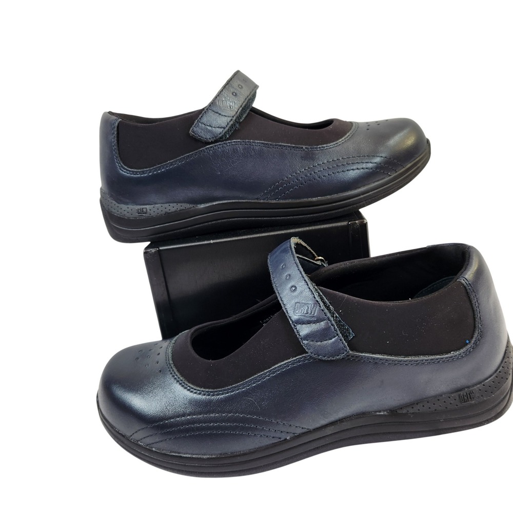 Drew Rose Mary Jane Blue Leather Comfort Shoes Womens Size 7.5 WW